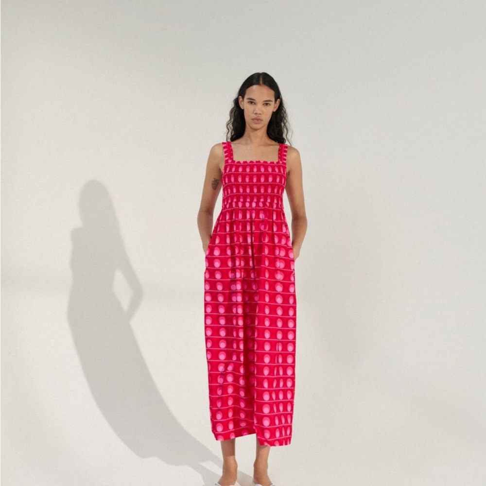 ZARA Printed Mini Dress Fushia